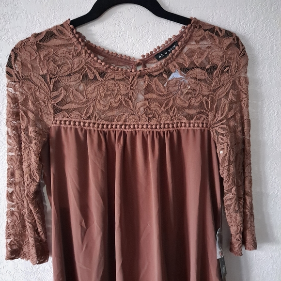 As u Wish Brown Lace Dress - Picture 3 of 8